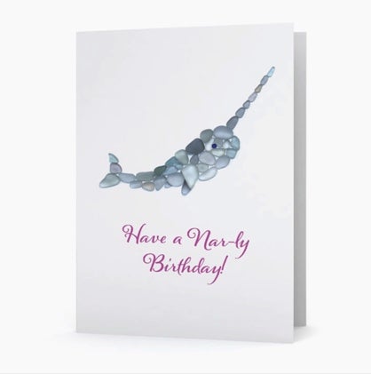 Narwhal Birthday Card  Blue Pelican Outer Banks Shopping Cape Hatteras, NC
