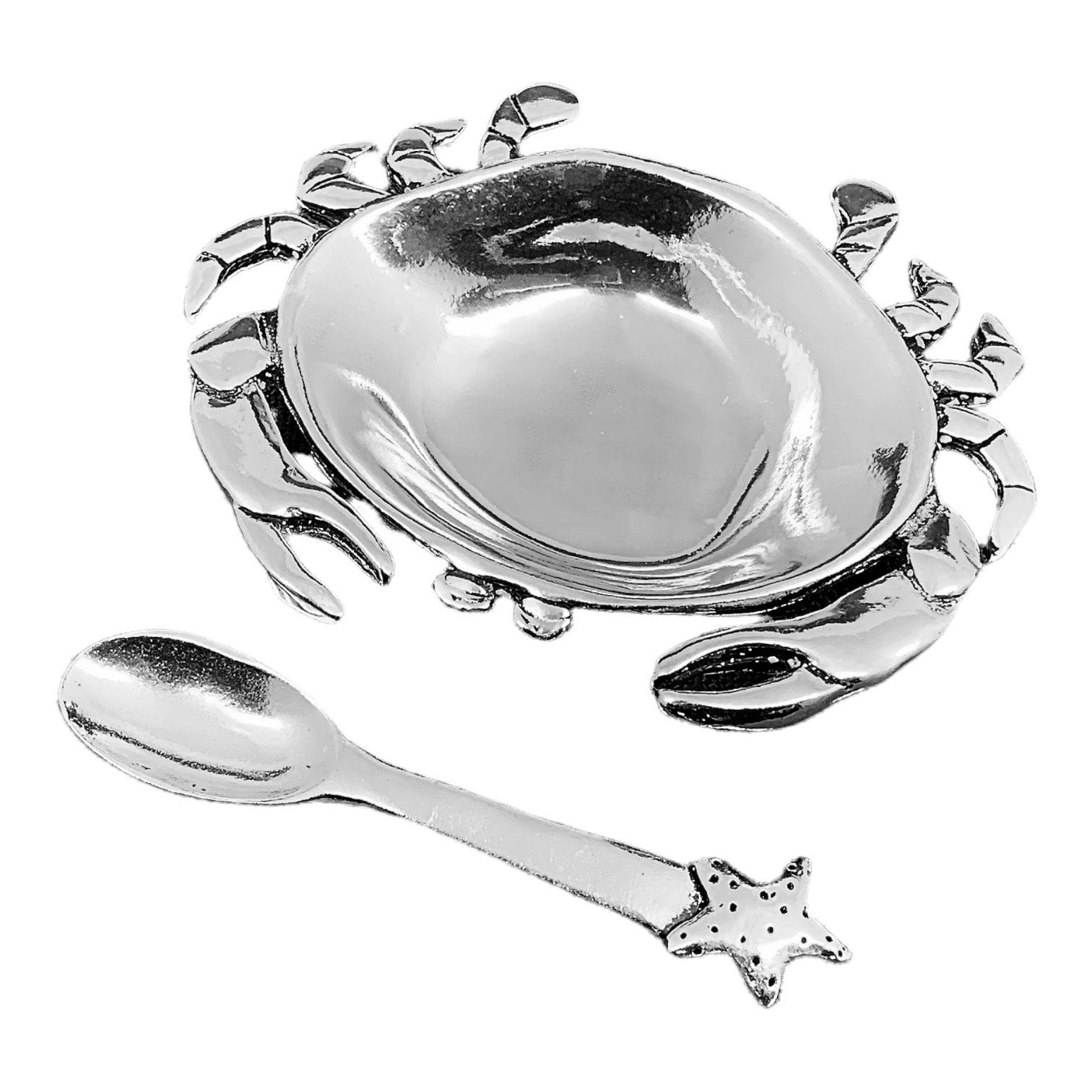 Salt cellar with a spoon Pewter Crab - Au Bain Marie