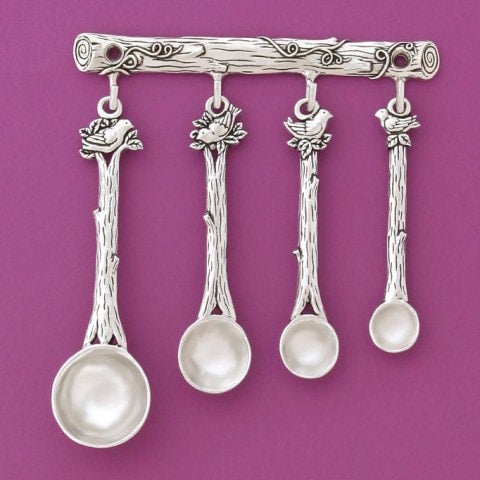 Mini Measuring Spoon Set - Pewter